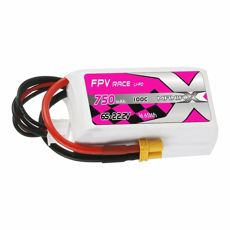 6S-22.2V 750mAh 100C FPV Racing Lipo -akku