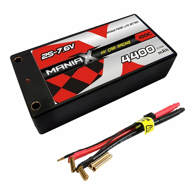 HV Lipo 2S-7.6V 4400mAh 100C Hardcase Racing Car Battery
